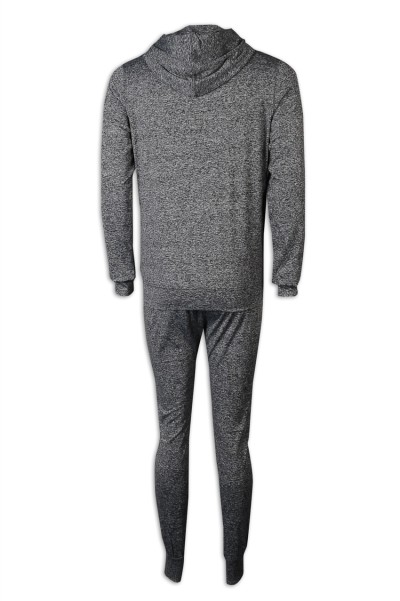 WTV171 Sports Suit Men's Coat Pants with Hat Thick Hat Rope Rubber Band Sports Pants Special Store back view